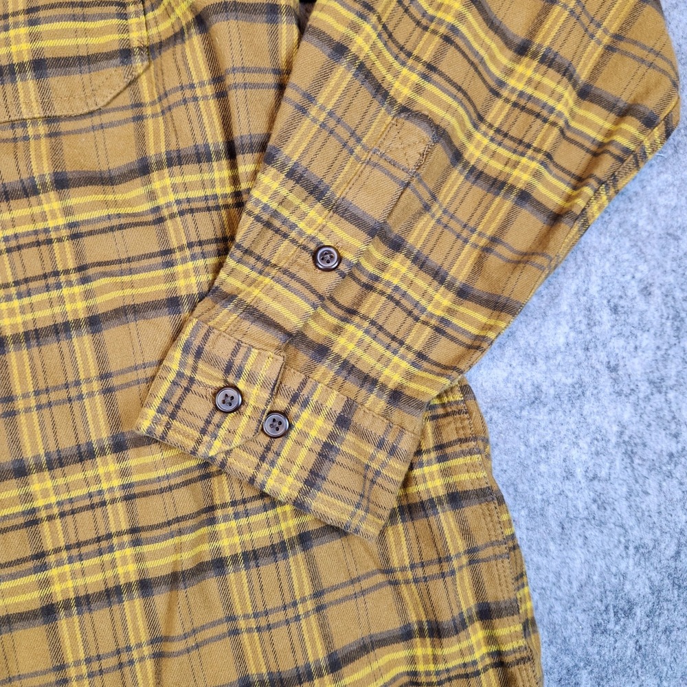 Carhartt Rugged Flex‎ Shirt Men XL Yellow Flannel Plaid Relaxed Fit Workwear - Picture 6 of 9